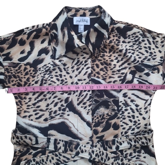 Animal Print Fall Coat Joseph Ribkoff Belted Business Casual Jacket Sz 4 - Picture 10 of 12